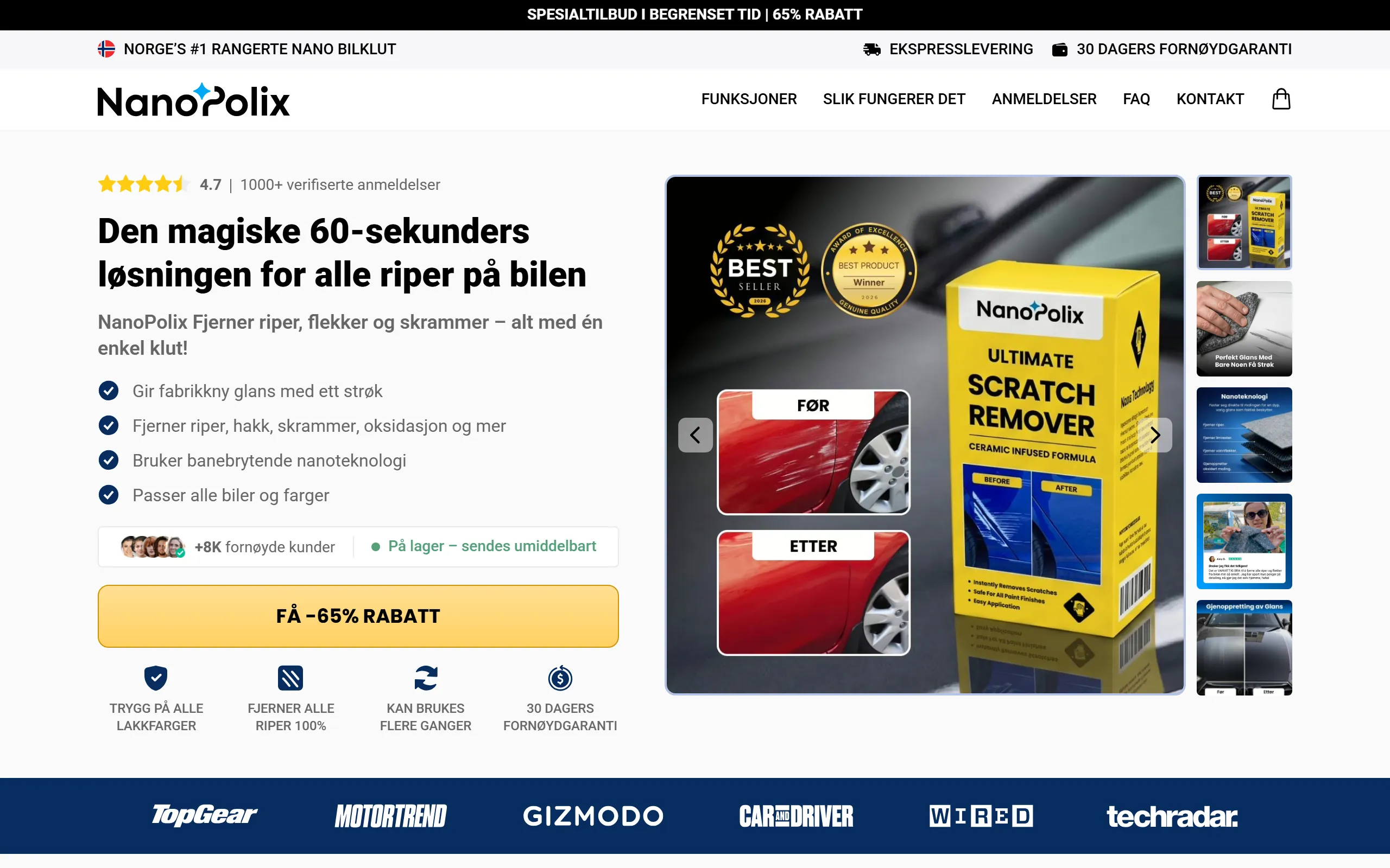 NanoPolix Bilklut - Offisielt Norge-tilbud